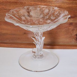 Fostoria Baroque Shirley Compote Pedestal Cheese Plate Stand Depression Glass
